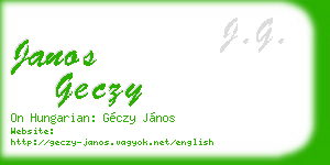 janos geczy business card
