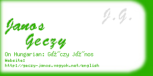 janos geczy business card